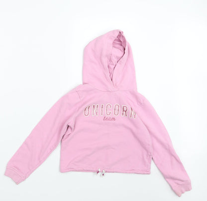 H&M Girls Pink   Pullover Hoodie Size 7-8 Years