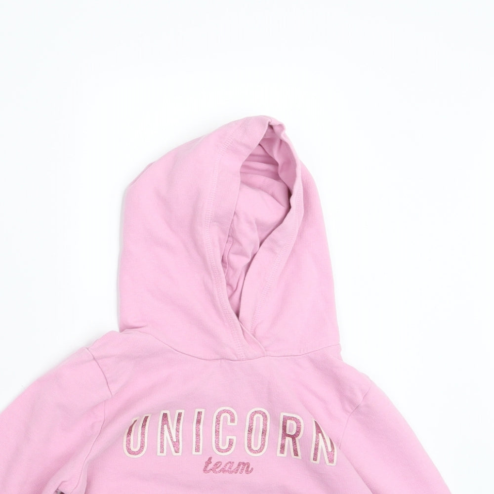 H&M Girls Pink   Pullover Hoodie Size 7-8 Years