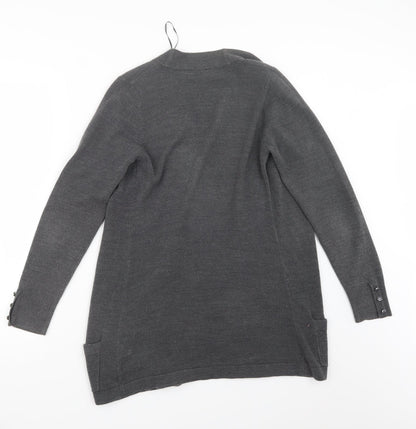 Marks and Spencer Womens Grey  Knit Cardigan Jumper Size 8