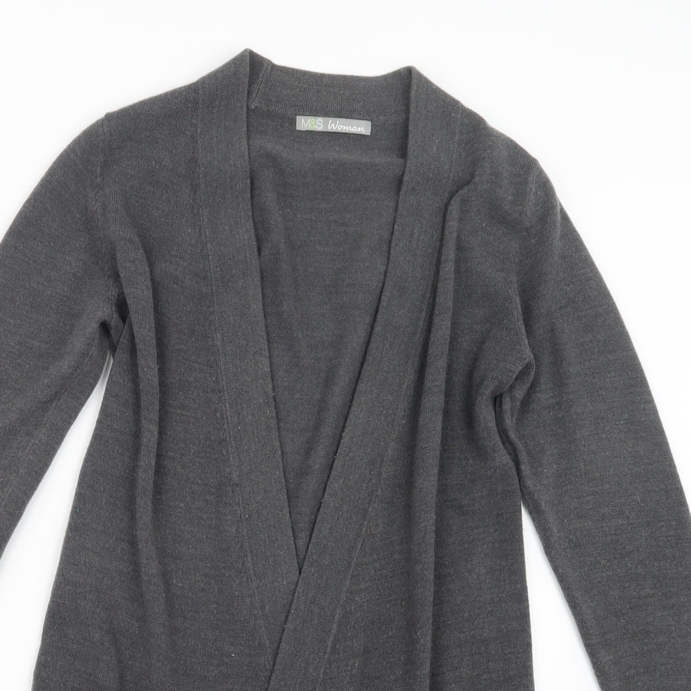 Marks and Spencer Womens Grey  Knit Cardigan Jumper Size 8