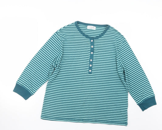 Fabrizio Womens Green Striped  Pullover Jumper Size XL