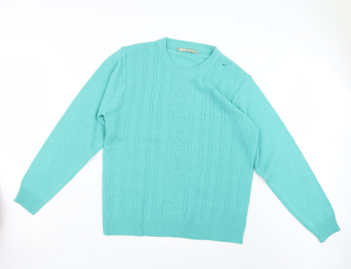 Additional front view of Akal Collection women’s green jumper, size S