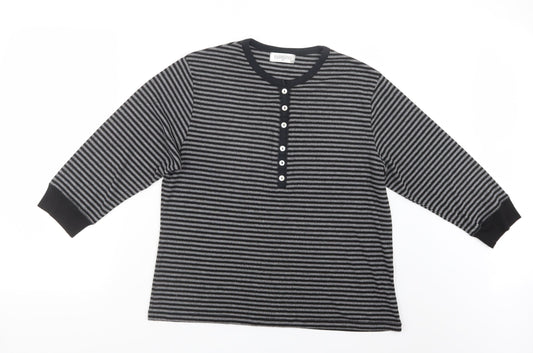Fabrizio Womens Grey Striped Knit Pullover Jumper Size XL