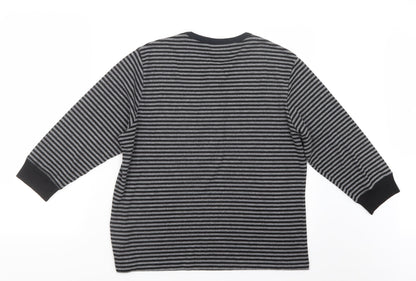 Back view of Fabrizio women’s grey striped knit jumper, size XL
