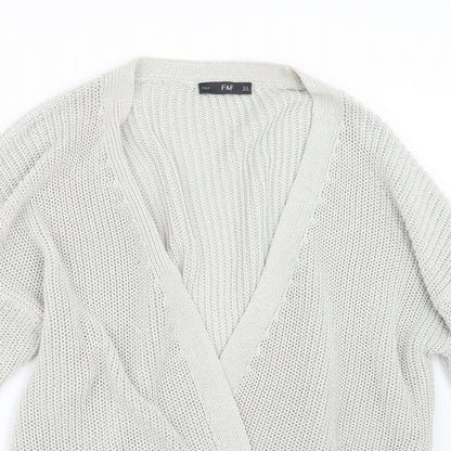 F&F Womens Grey  Knit Cardigan Jumper Size 14
