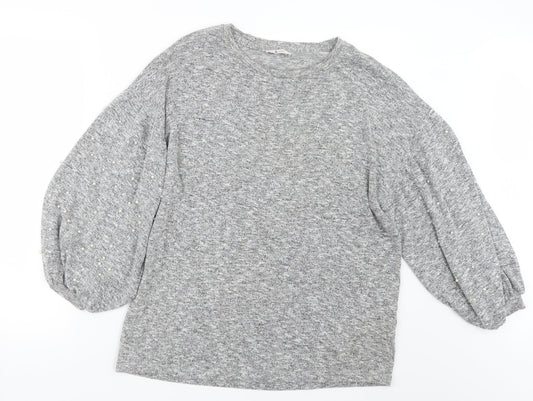 TU Womens Grey  Knit Pullover Jumper Size 12