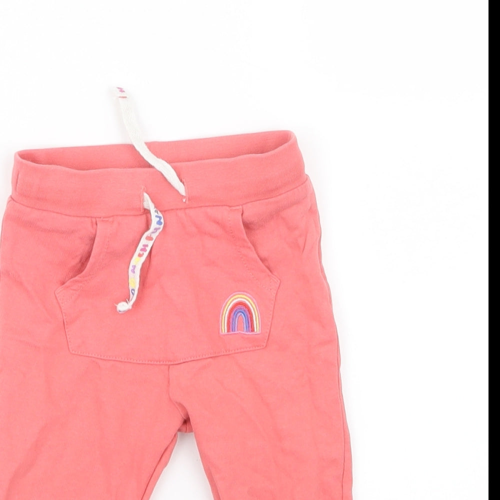 F&F Girls Pink   Jogger Trousers Size 6-9 Months