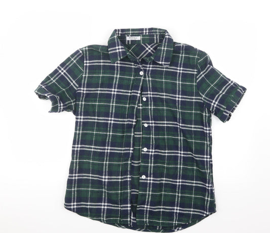 Mens UK Size L Measeor Blue  Button-Up Short Sleeve Casual Shirt