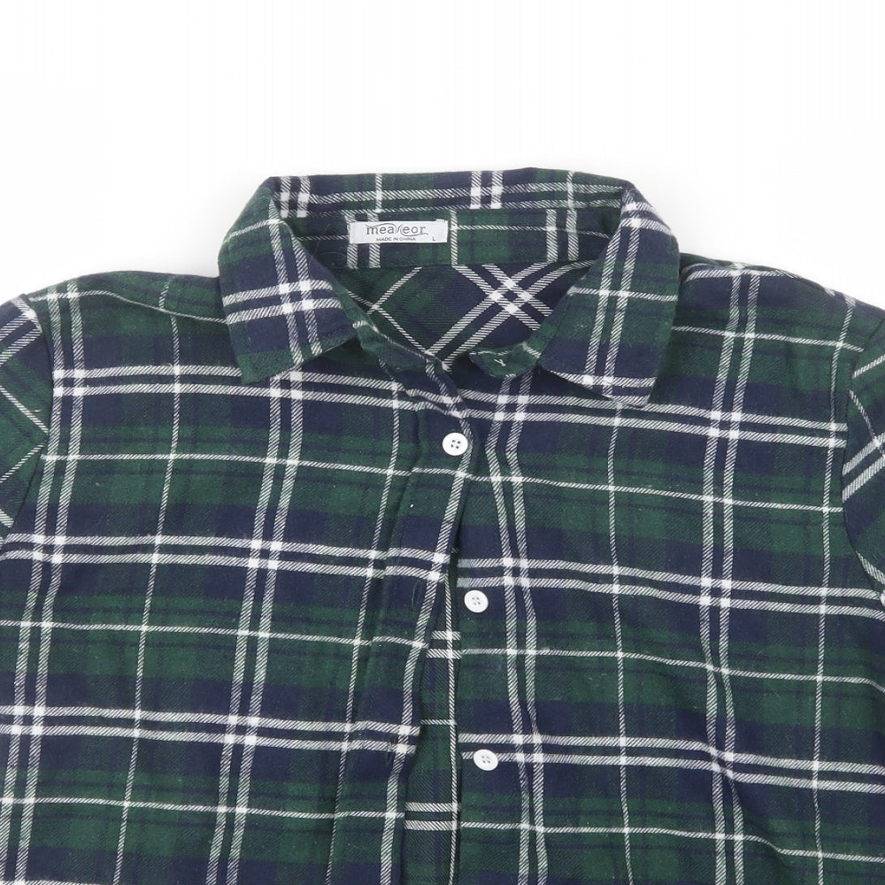 Mens UK Size L Measeor Blue  Button-Up Short Sleeve Casual Shirt