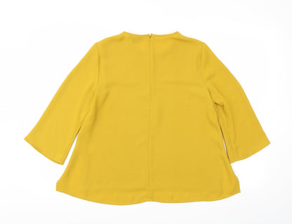 Womens UK Size 6 TOPSHOP Yellow Basic Blouse