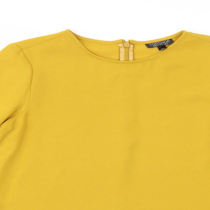 Womens UK Size 6 TOPSHOP Yellow Basic Blouse