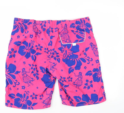 Active Mens Purple Floral  Sweat Shorts Size L