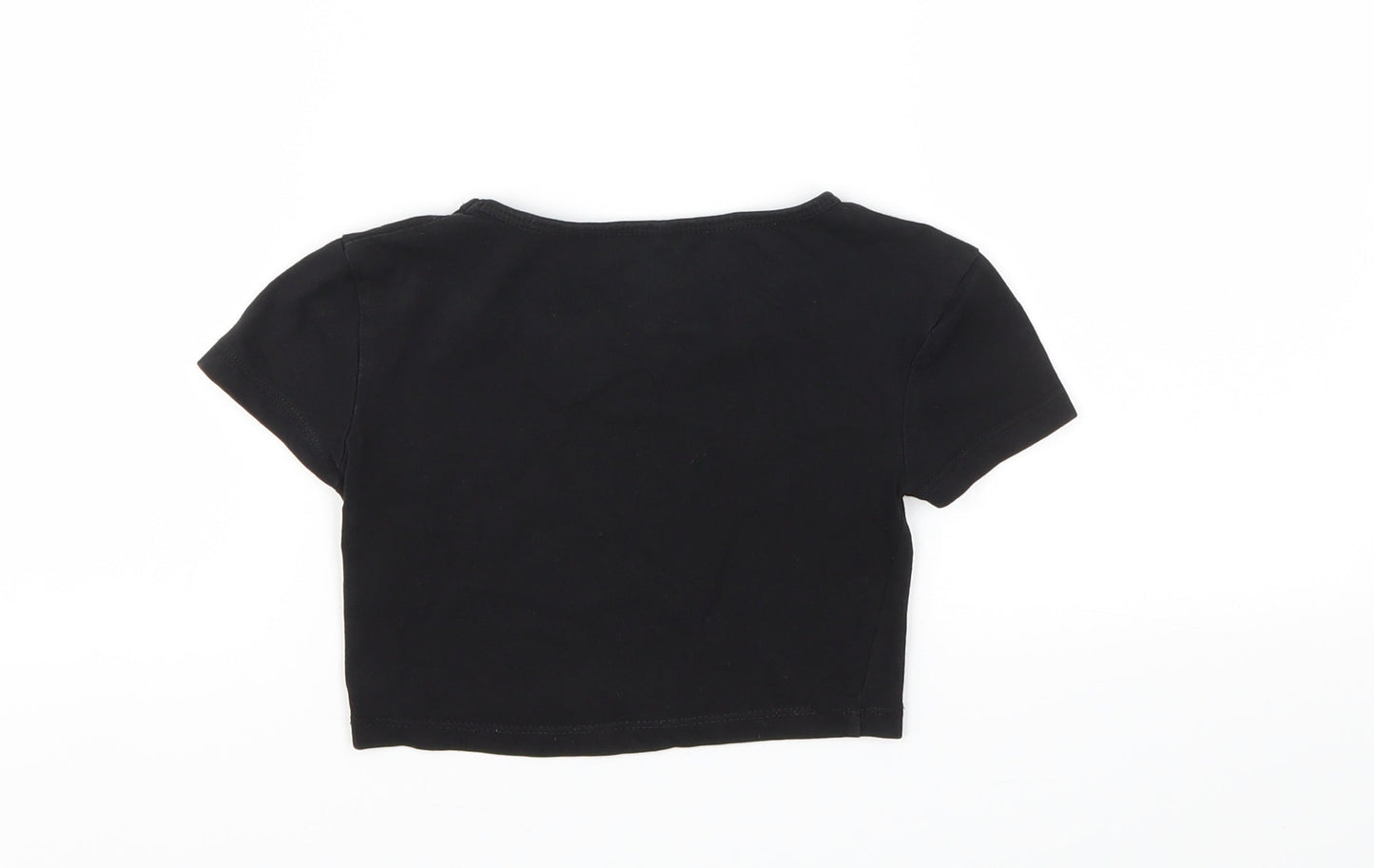 MY CROP TEE Girls Black    T-Shirt Size 7-8 Years