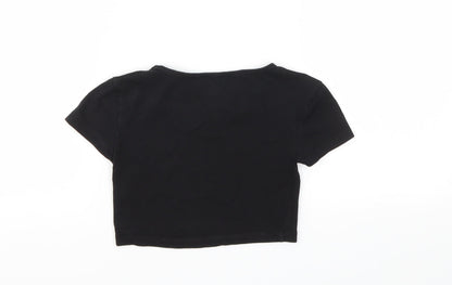 MY CROP TEE Girls Black    T-Shirt Size 7-8 Years