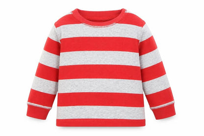 Preworn Boys Red Striped  Basic T-Shirt Size 12 Months