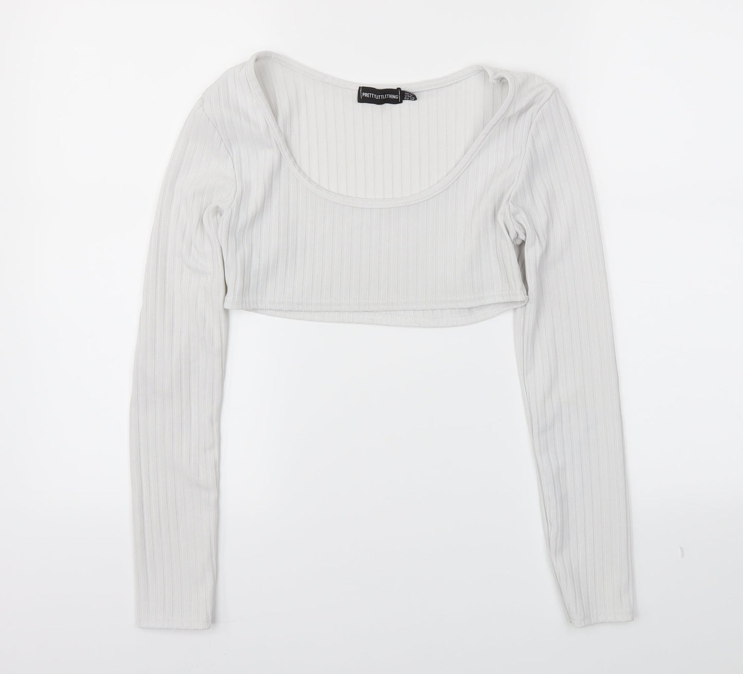 Pretty Little Thing  Womens White   Basic T-Shirt Size 10