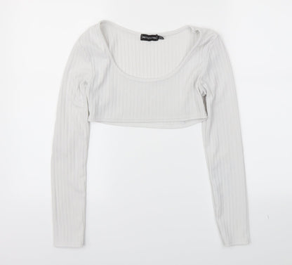 Pretty Little Thing  Womens White   Basic T-Shirt Size 10