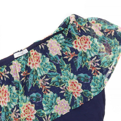 Per Una Womens Blue Floral  Basic T-Shirt Size 14