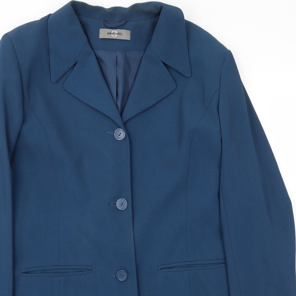 Womens UK Size 14 AMARANTO Regular Blue Blazer
