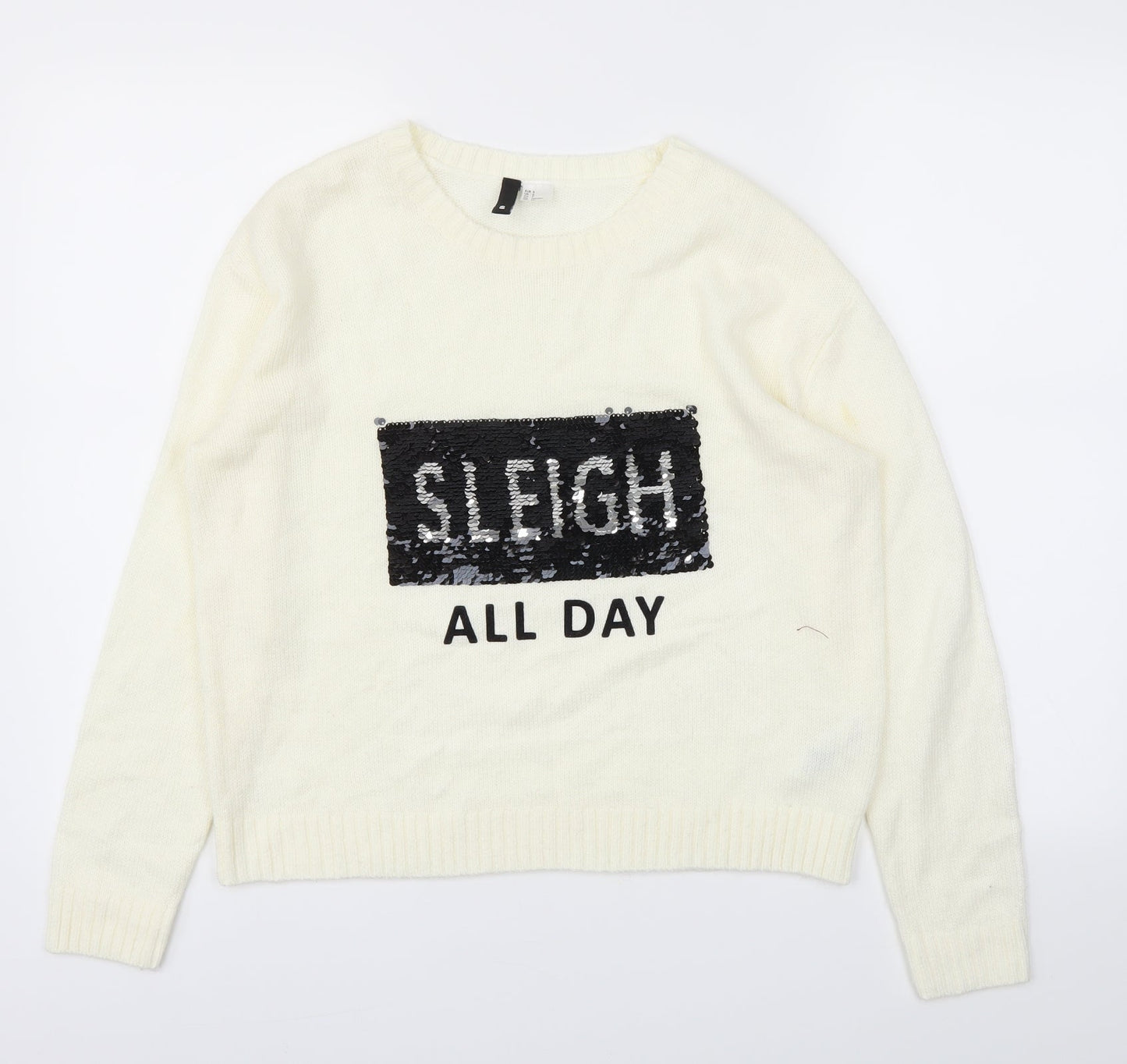 H&M Womens Ivory   Pullover Jumper Size S