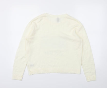 H&M Womens Ivory   Pullover Jumper Size S