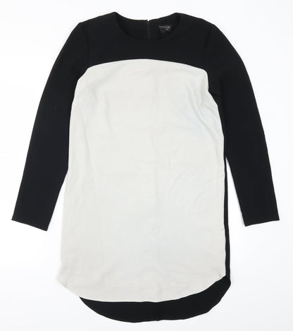 Topshop Womens Black Colourblock  T-Shirt Dress  Size 10  - White