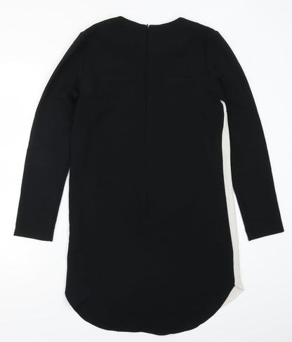 Topshop Womens Black Colourblock  T-Shirt Dress  Size 10  - White