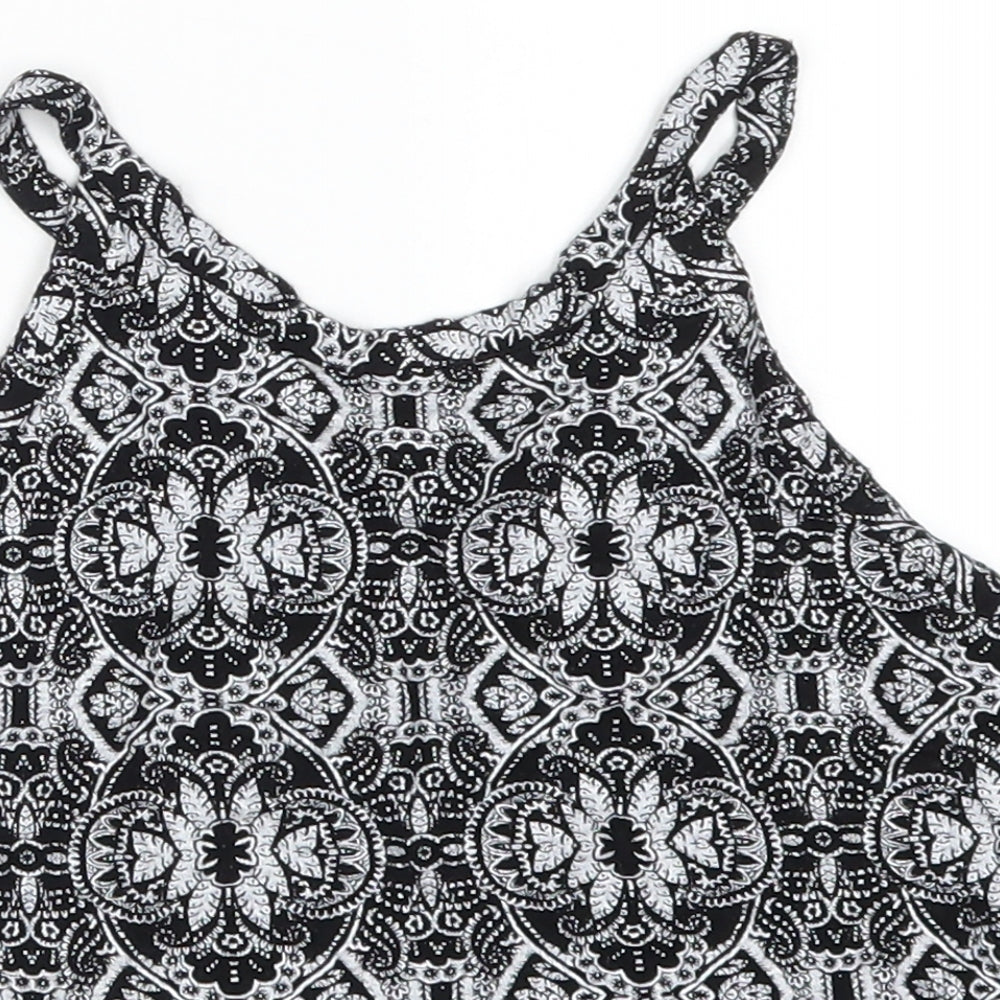 Miss Selfridge Womens Grey Geometric  Cropped Tank Size 8