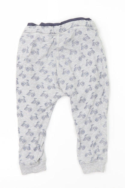 H&M Boys Grey Geometric  Sweatpants Trousers Size 2 Years - Bicycles