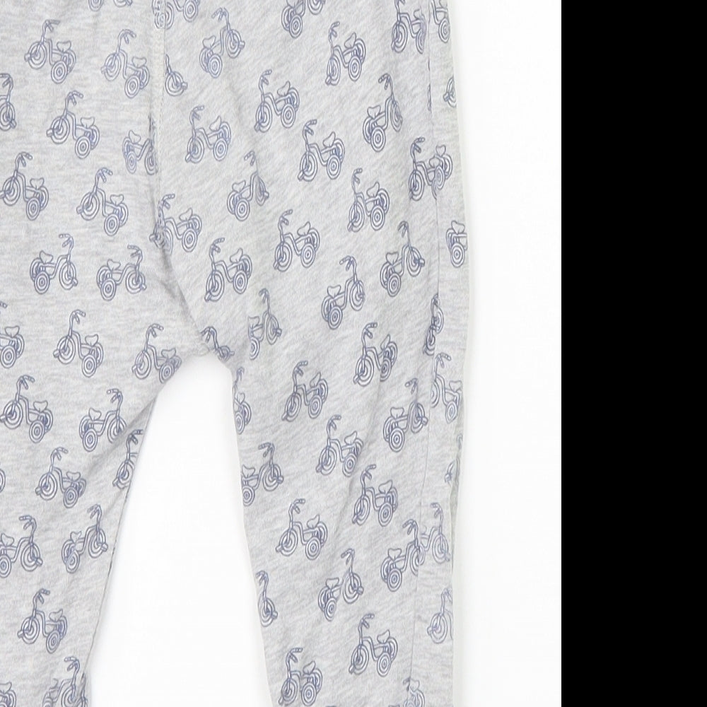 H&M Boys Grey Geometric  Sweatpants Trousers Size 2 Years - Bicycles