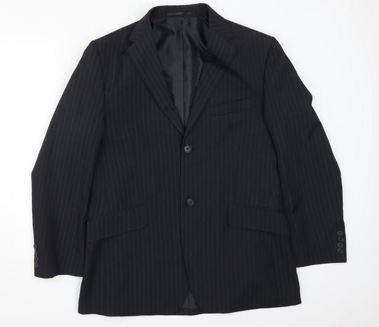 George Mens Blue Striped  Jacket Suit Jacket Size 40