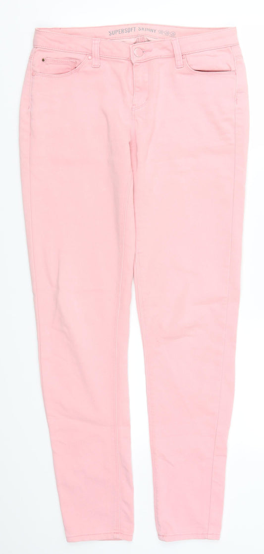 Denim Co Womens Pink  Denim Skinny Jeans Size 10 L29.5 in