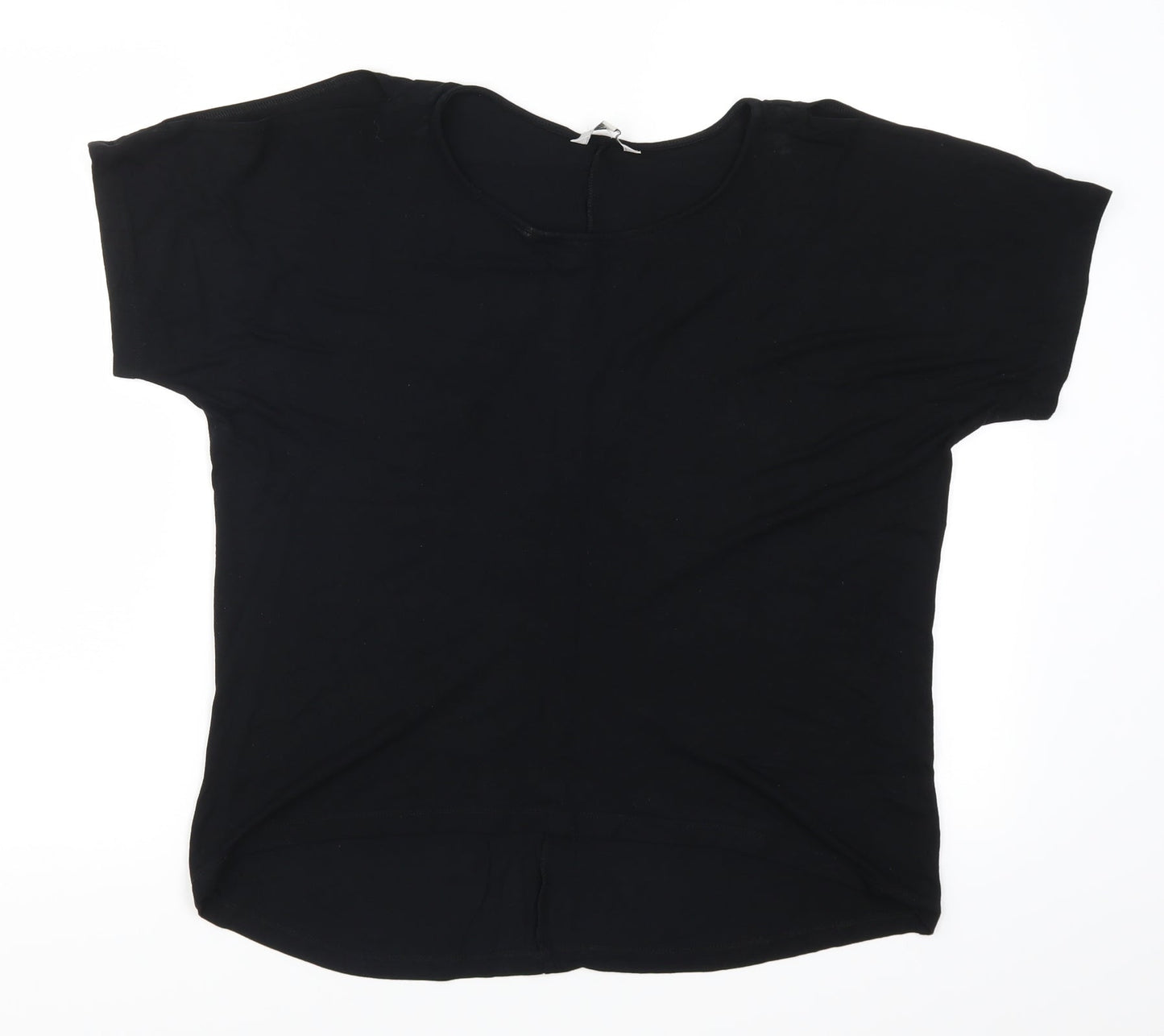 Womens UK Size 10 Peacocks Black Basic T-Shirt