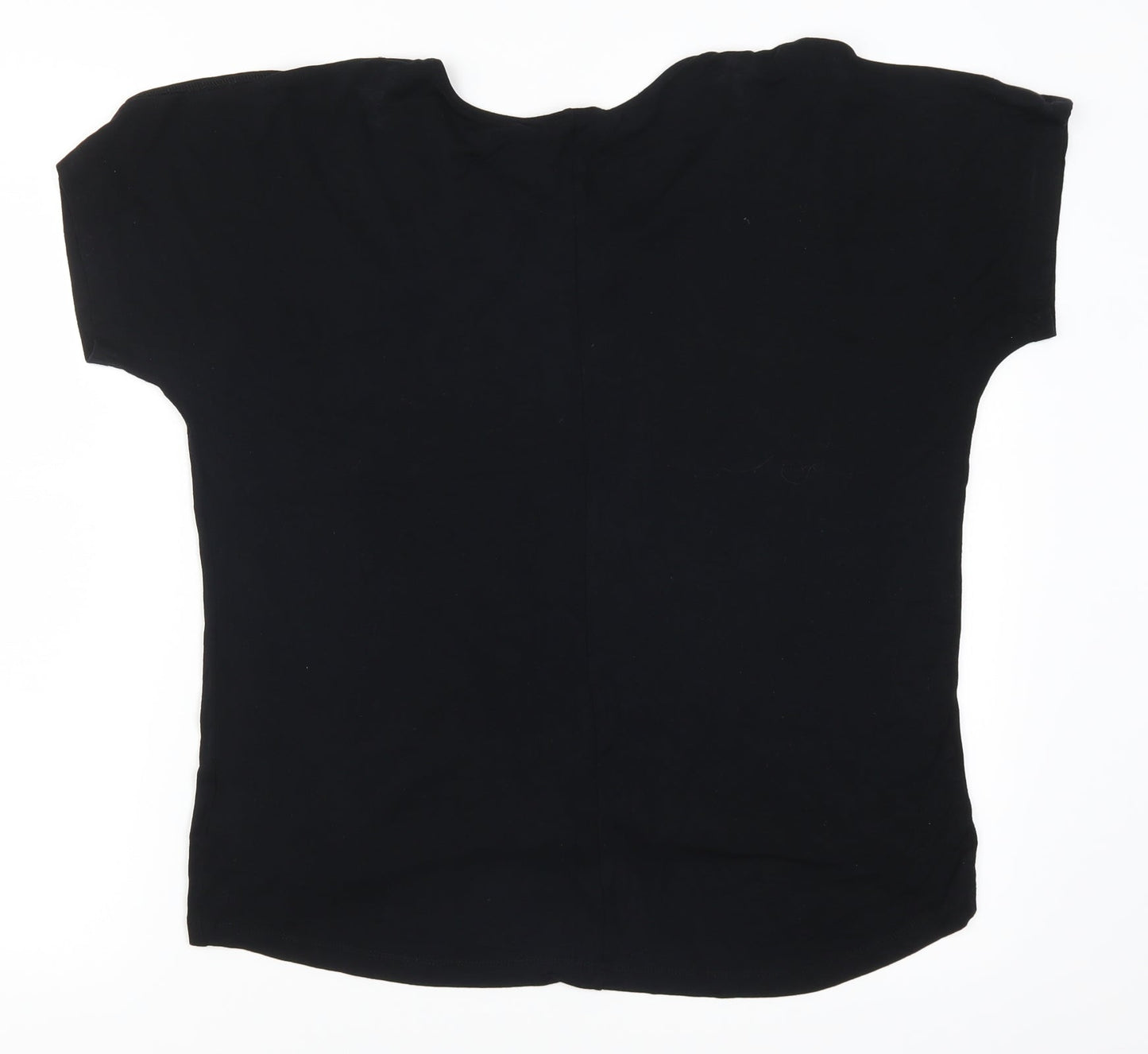 Womens UK Size 10 Peacocks Black Basic T-Shirt