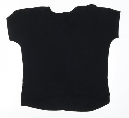 Womens UK Size 10 Peacocks Black Basic T-Shirt