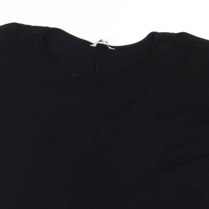 Womens UK Size 10 Peacocks Black Basic T-Shirt
