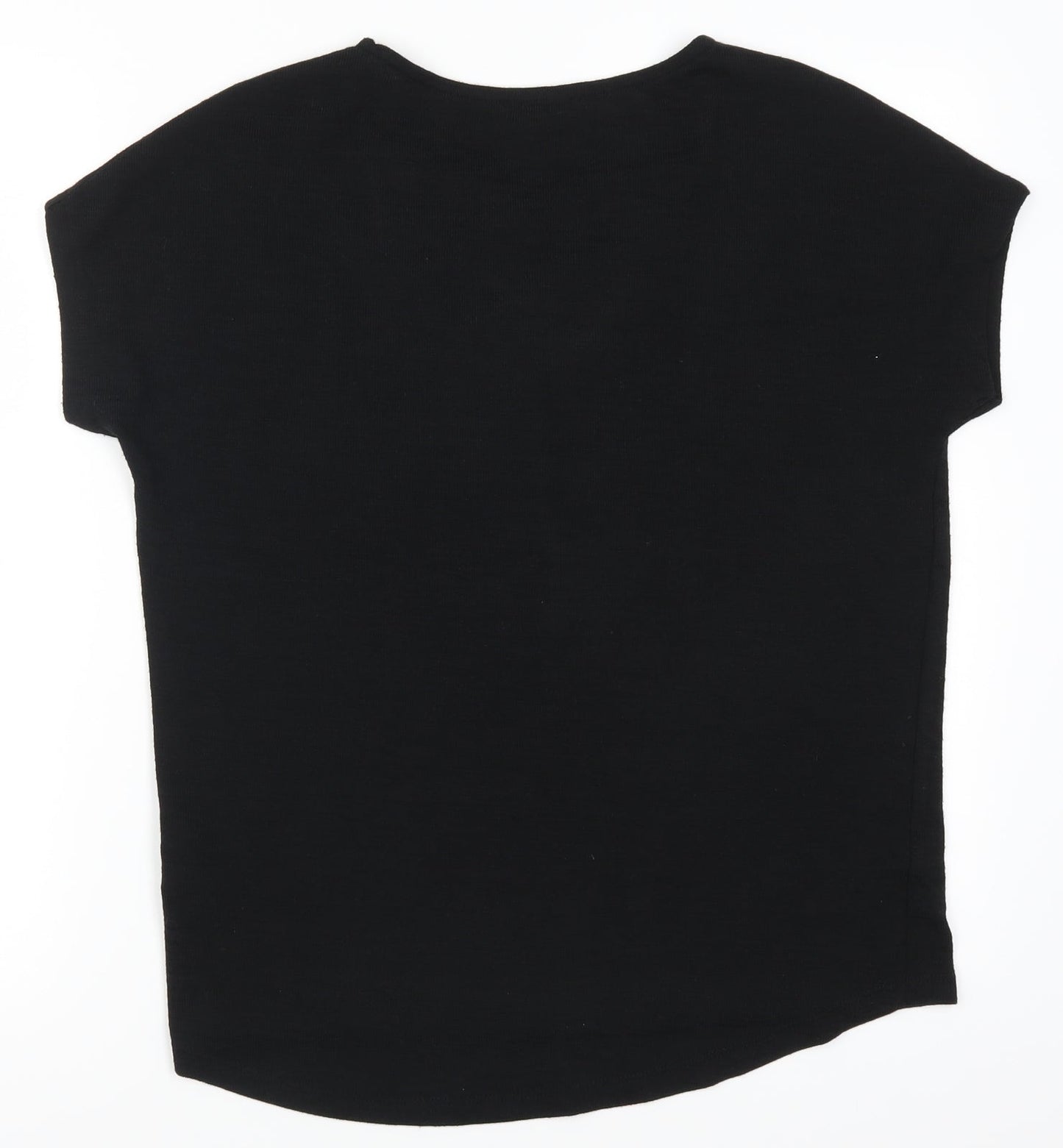 Womens UK Size S New Look Black Basic T-Shirt
