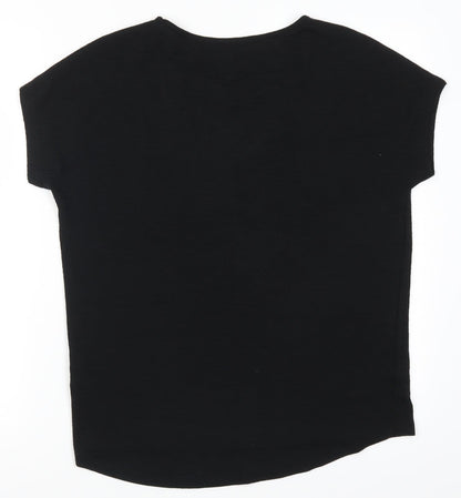 Womens UK Size S New Look Black Basic T-Shirt