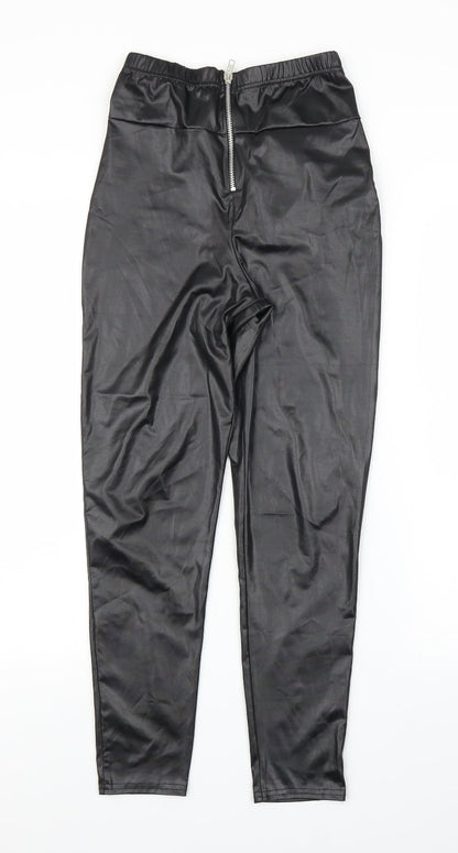 Womens UK Size 6 Boohoo Regular Fit Carrot Black Trousers