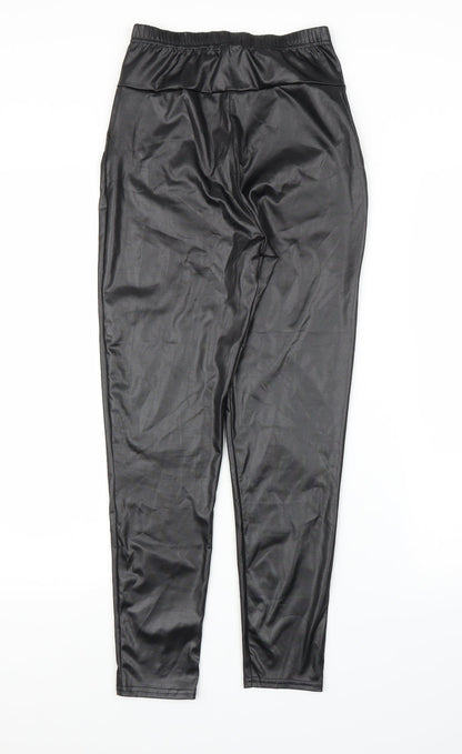 Womens UK Size 6 Boohoo Regular Fit Carrot Black Trousers