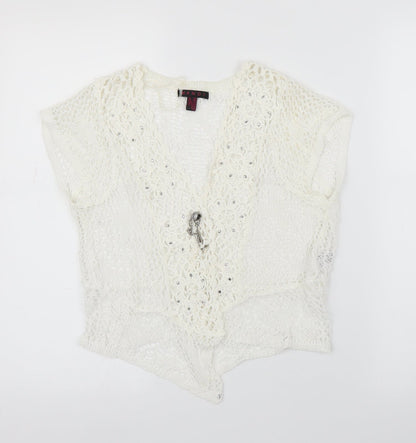 Mandi Womens White   Cardigan Jumper Size 12