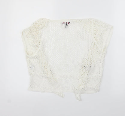 Mandi Womens White   Cardigan Jumper Size 12
