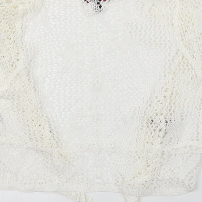 Mandi Womens White   Cardigan Jumper Size 12