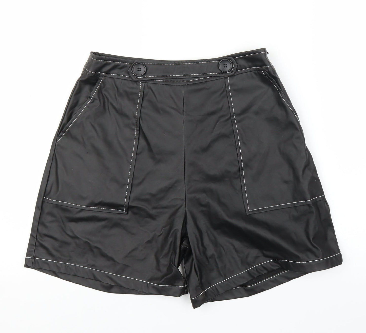 PRETTYLITTLETHING Womens Black   Sailor Shorts Size 8