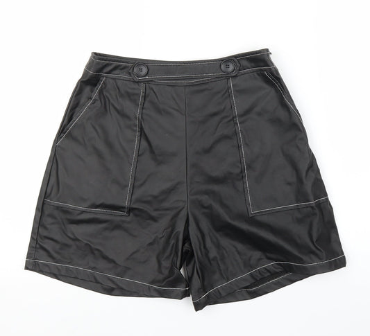 PRETTYLITTLETHING Womens Black   Sailor Shorts Size 8