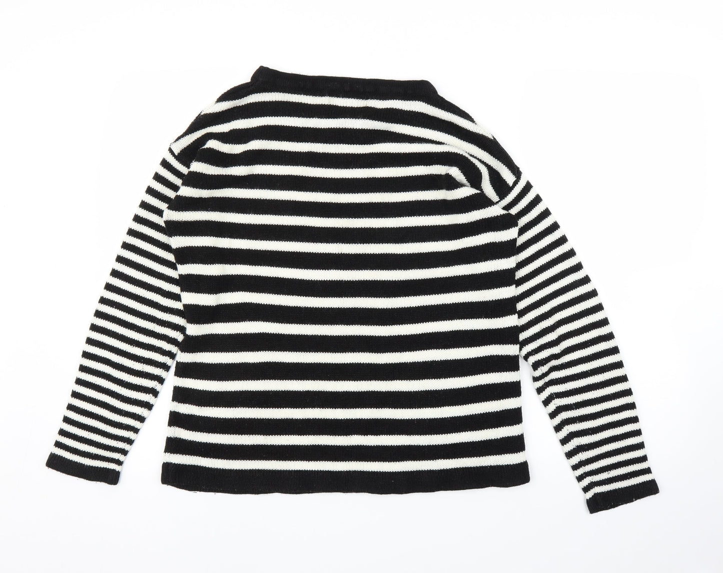 Original Knitwear Womens Black Striped  Pullover Jumper Size M