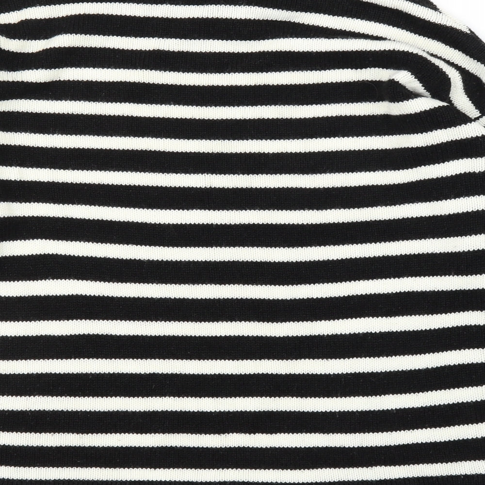 Original Knitwear Womens Black Striped  Pullover Jumper Size M