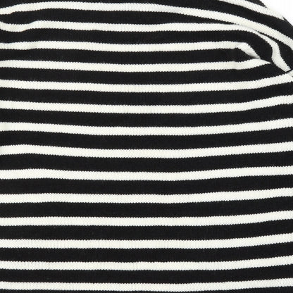 Original Knitwear Womens Black Striped  Pullover Jumper Size M