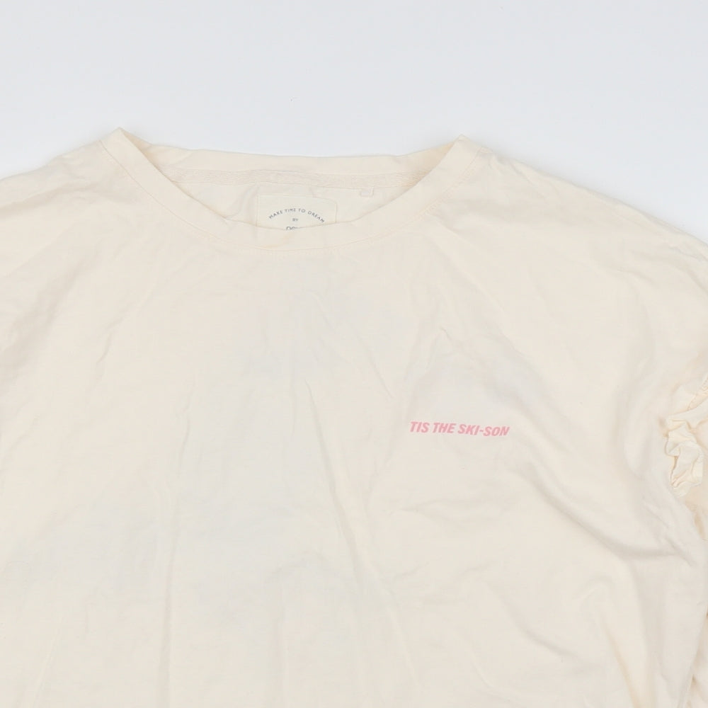 NEXT Womens Ivory Solid  Top Pyjama Top Size M