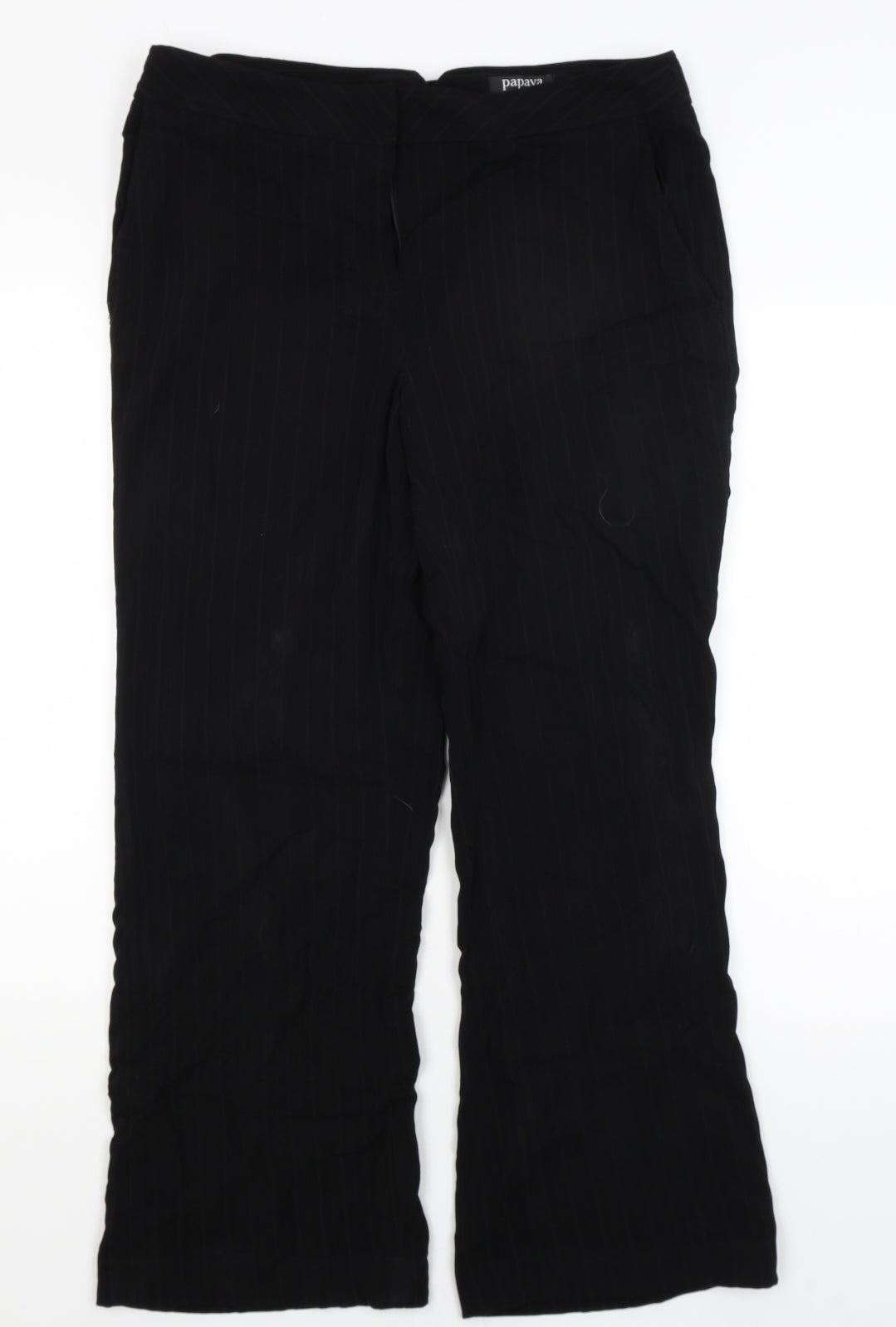 Womens UK Size 14 Papaya Regular Fit Dress Pants Black Trousers